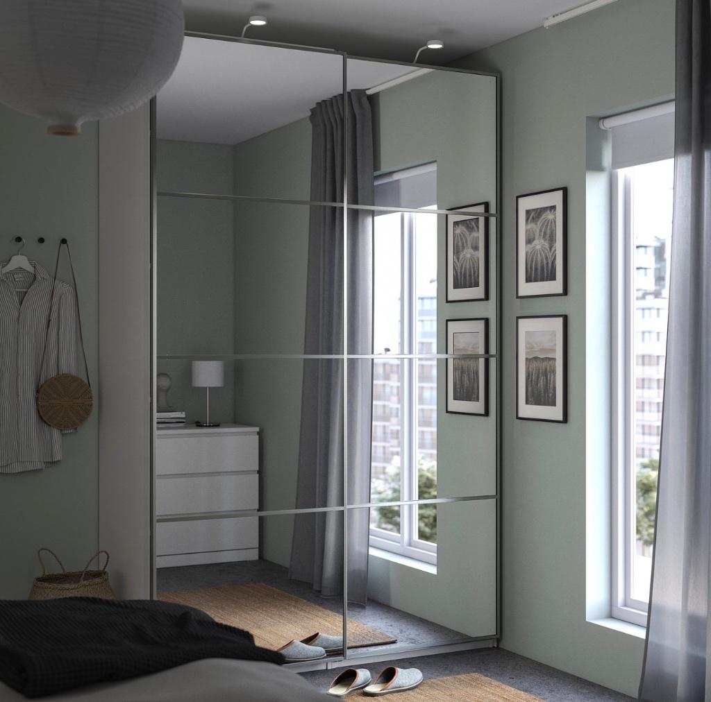 Ikea pax deuren spiegel, Ophalen, Spiegel, 200 cm of meer, Zo goed als nieuw
