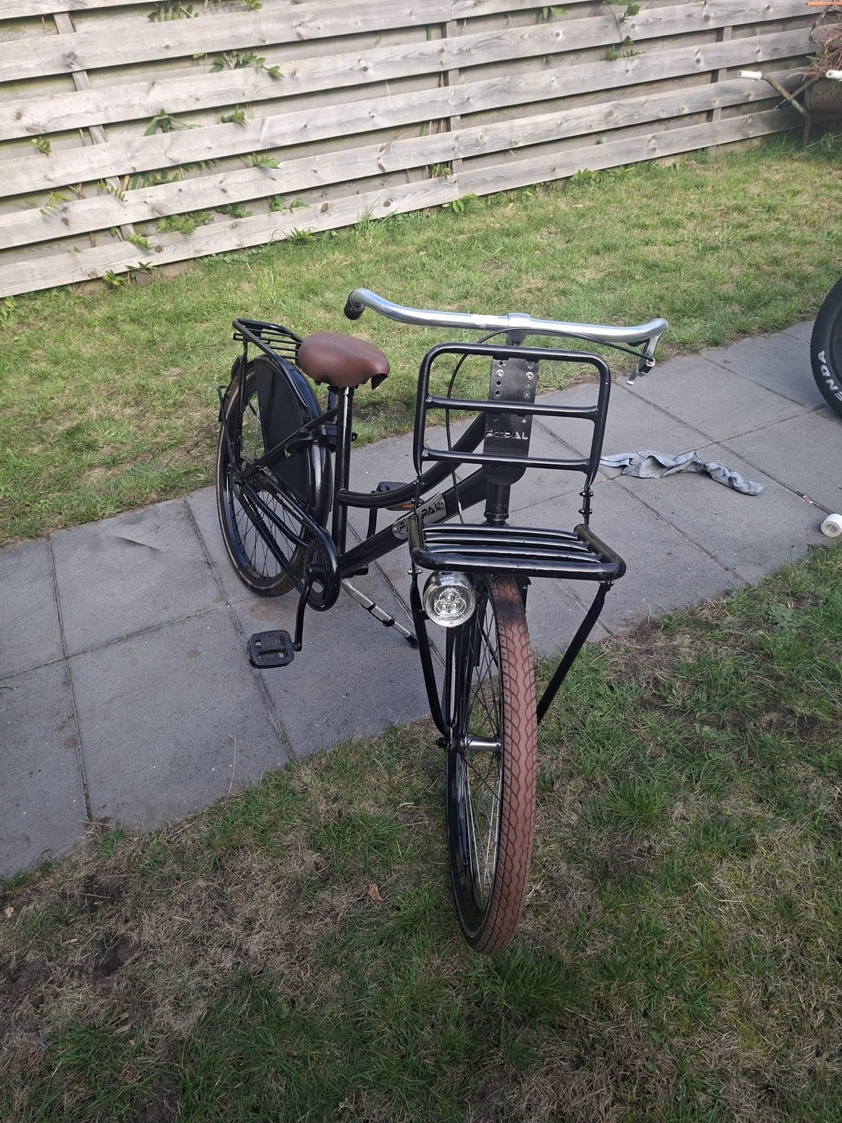 Popal fiets met voordrager - terug trap rem, Ophalen, Velgrem, 53 tot 56 cm, Gebruikt