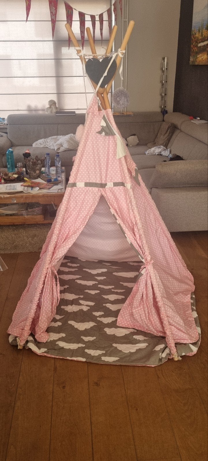 Leuke roze tipi tent voor kinderen, Ophalen of Verzenden, Gebruikt, Overige materialen