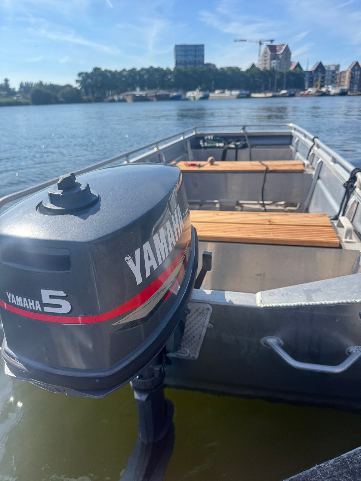 Qwest aluminium platbodem 330 cm + Yamaha 5 PK 2-takt, Ophalen of Verzenden, Zo goed als nieuw, Motor en Techniek, Motorboot