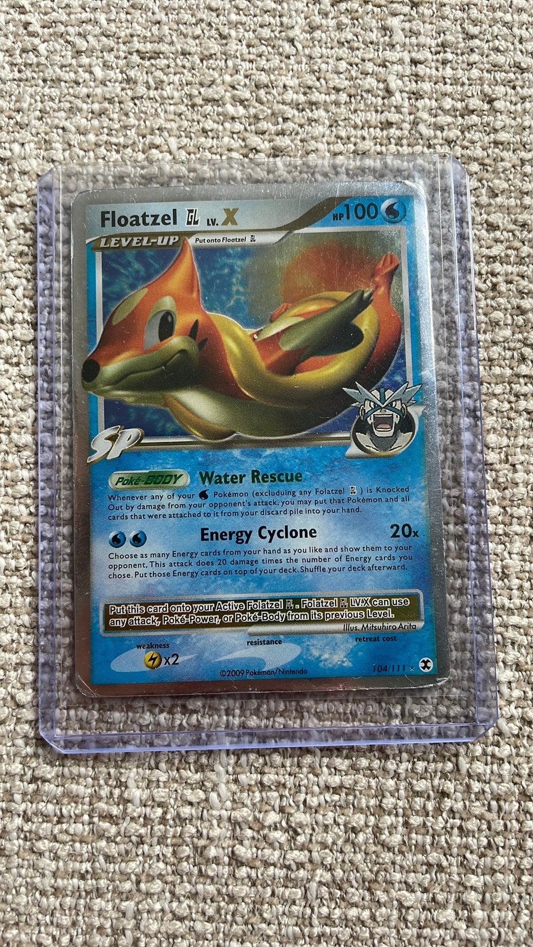 Floatzel GL LV.X Pokémon Kaart - Zeldzaam, Ophalen of Verzenden, Zo goed als nieuw, Losse kaart