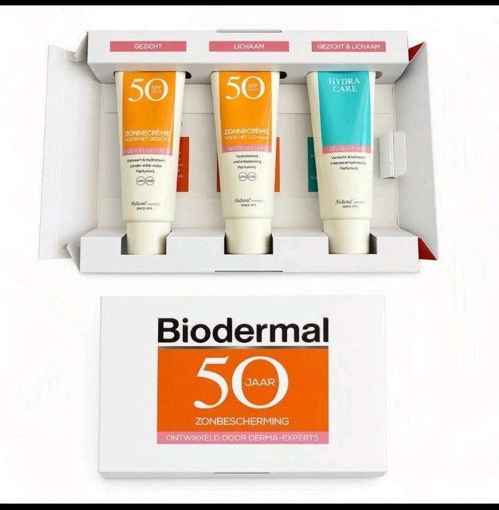 Biodermal 50 Jaar Zonbescherming Set - SPF 50, Sieraden, Tassen en Uiterlijk, Uiterlijk | Lichaamsverzorging, Ophalen, Nieuw, Zonnebrand of After Sun