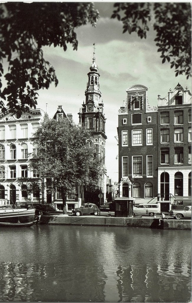Amsterdam – Zuidertoren (2CV op kade), Ophalen of Verzenden, 1940 tot 1960, Ongelopen, Noord-Holland