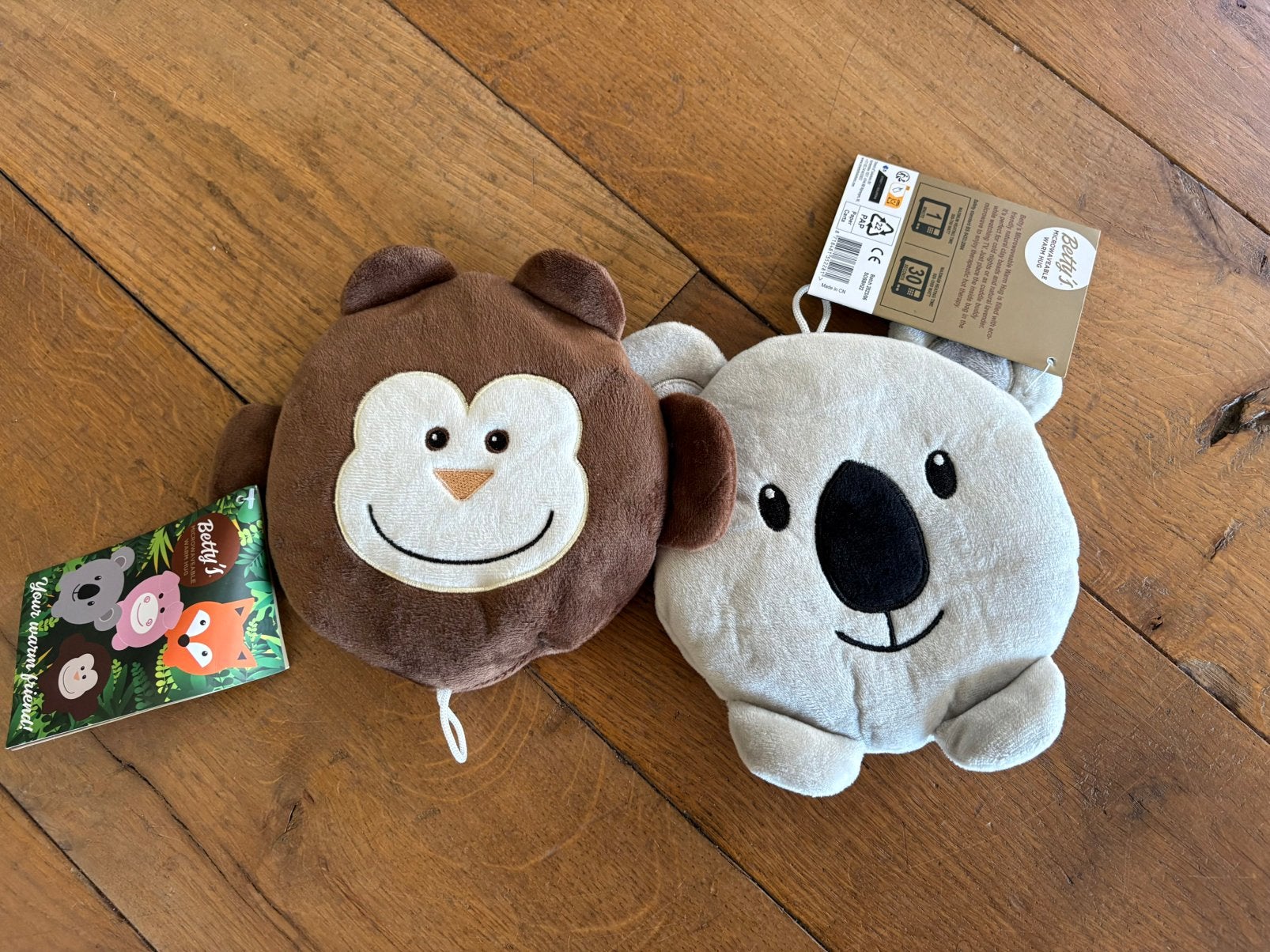 2x warmteknuffel aap / koala Betty’s, Ophalen of Verzenden, Nieuw, Overige typen, Overige merken