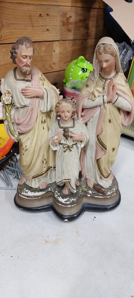 Antiek beeld Heilige Familie - Religieuze decoratie, Antiek en Kunst, Antiek | Religie, Ophalen of Verzenden