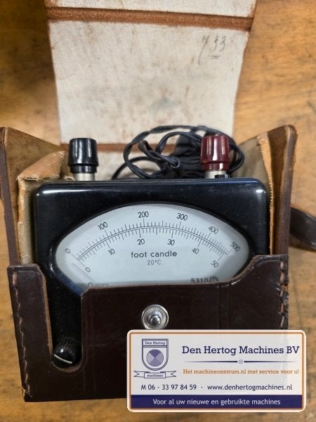 Metrawatt objectieve lichtmeter foot candle in leren houder, Ophalen