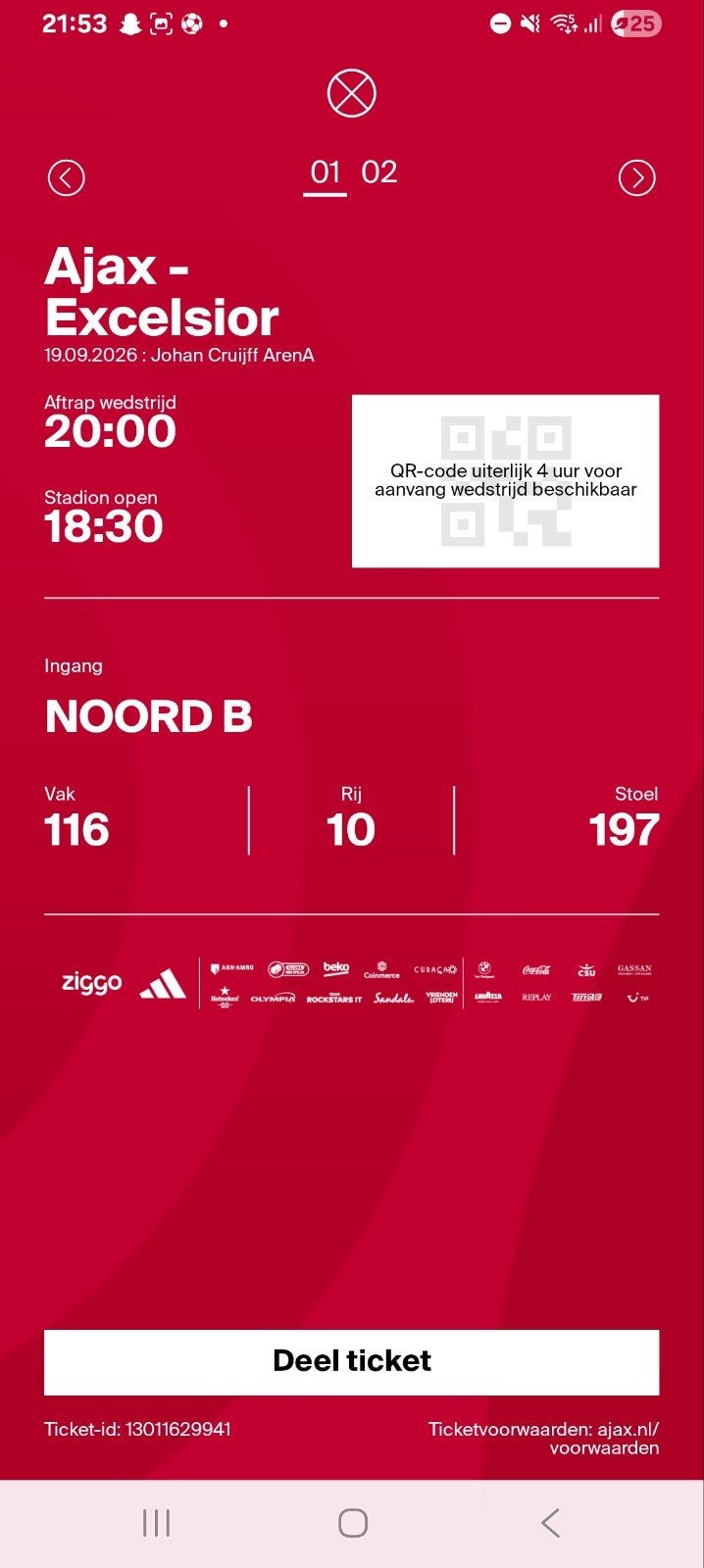 ajax-exelsior 19september, Losse kaart, Twee personen, September