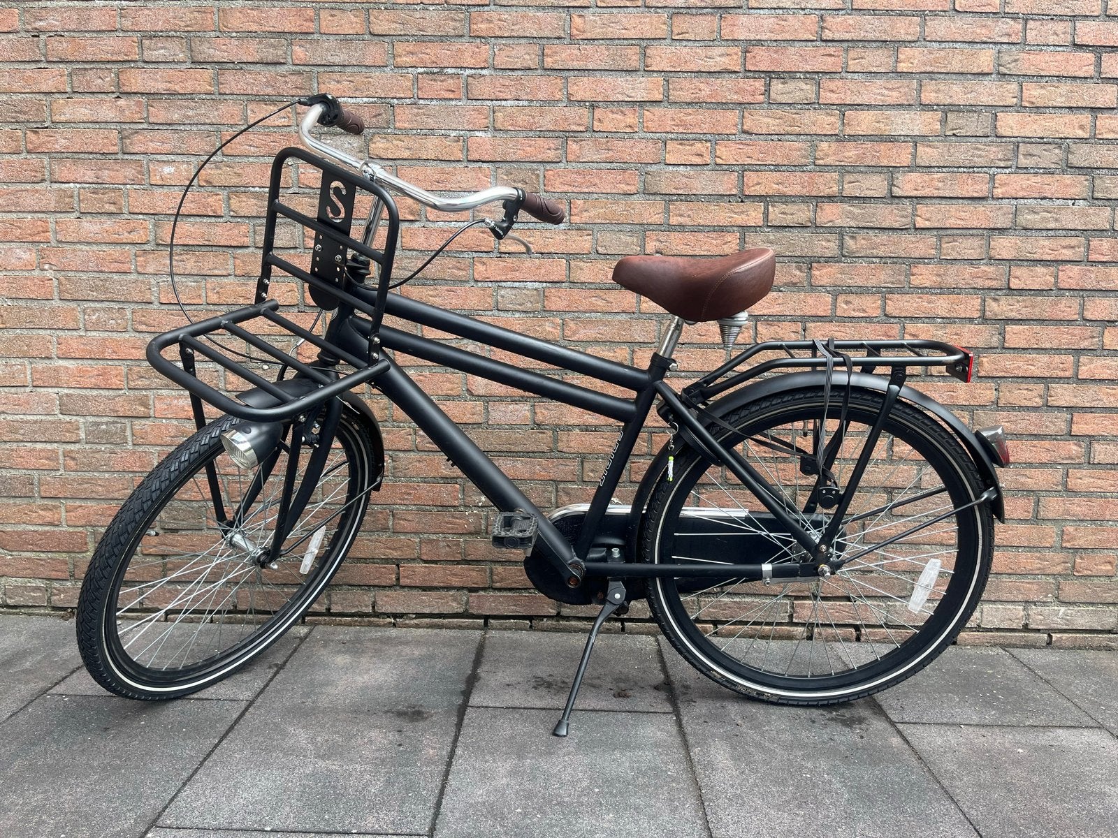 Spirit Cargo 26’ transportfiets zwart 3 versnellingen, Terugtraprem, Versnellingen, Zo goed als nieuw, Ophalen