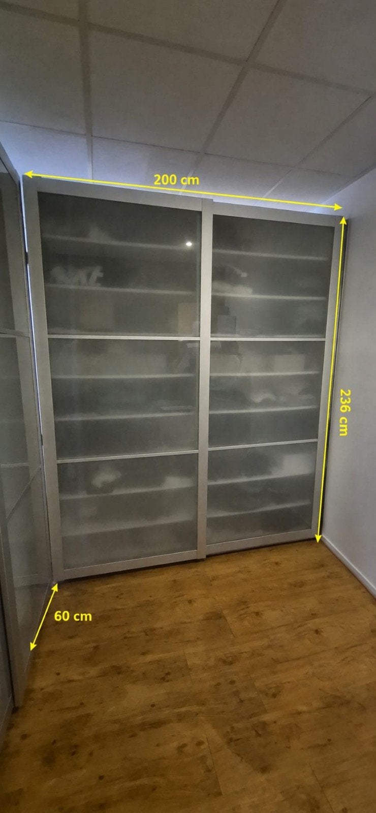 2 grote PAX kledingkasten, Huis en Inrichting, Kasten | Kledingkasten, Ophalen, 200 cm of meer, 150 tot 200 cm, Glas