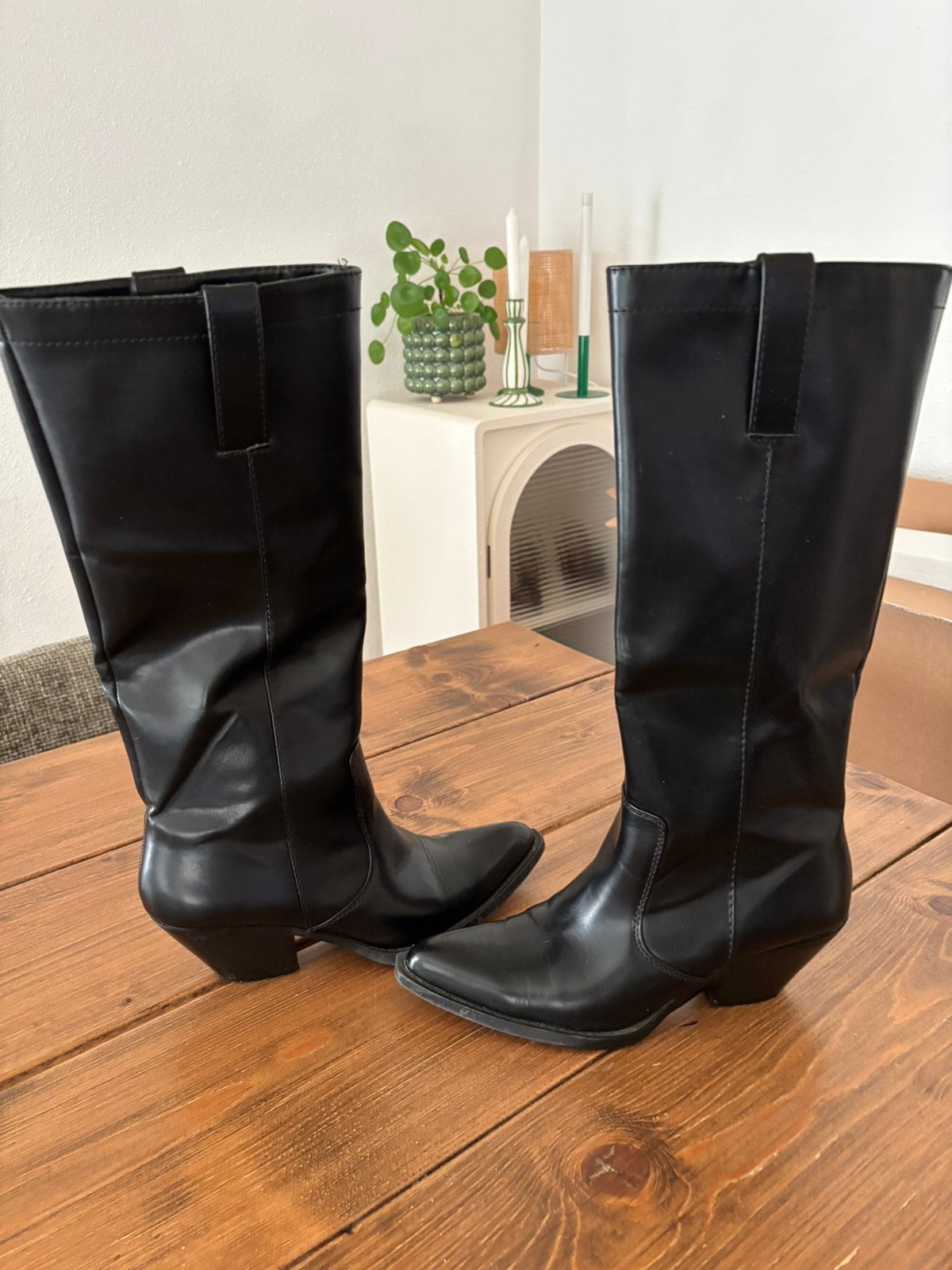 Zwarte cowboylaarzen Zara mt 39, Ophalen of Verzenden, Zwart, Hoge laarzen