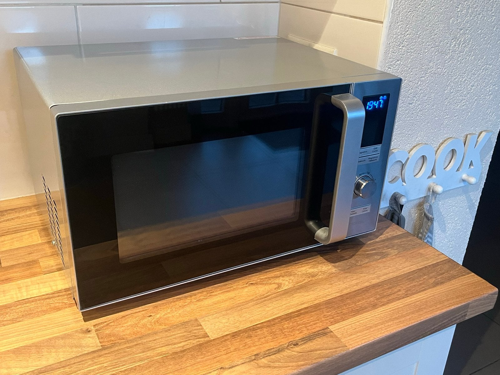 Blokker Combimagnetron - Zilver/Zwart - Zo goed als nieuw, Witgoed en Apparatuur, Combimagnetron, Grill, Ophalen of Verzenden