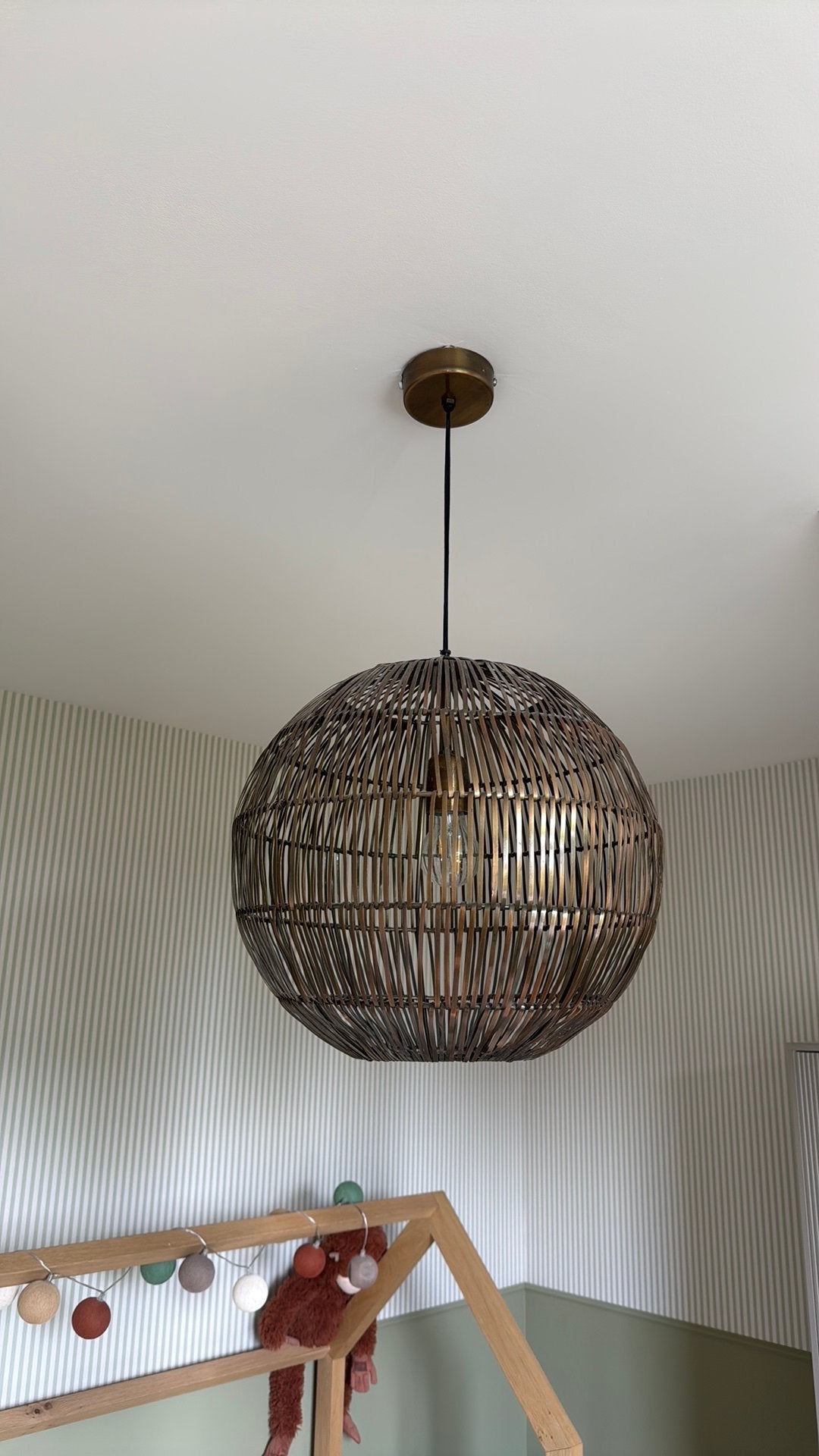 Leuke hanglamp brons/goud kleurig., Huis en Inrichting, Ophalen, Zo goed als nieuw, Metaal, Minder dan 50 cm