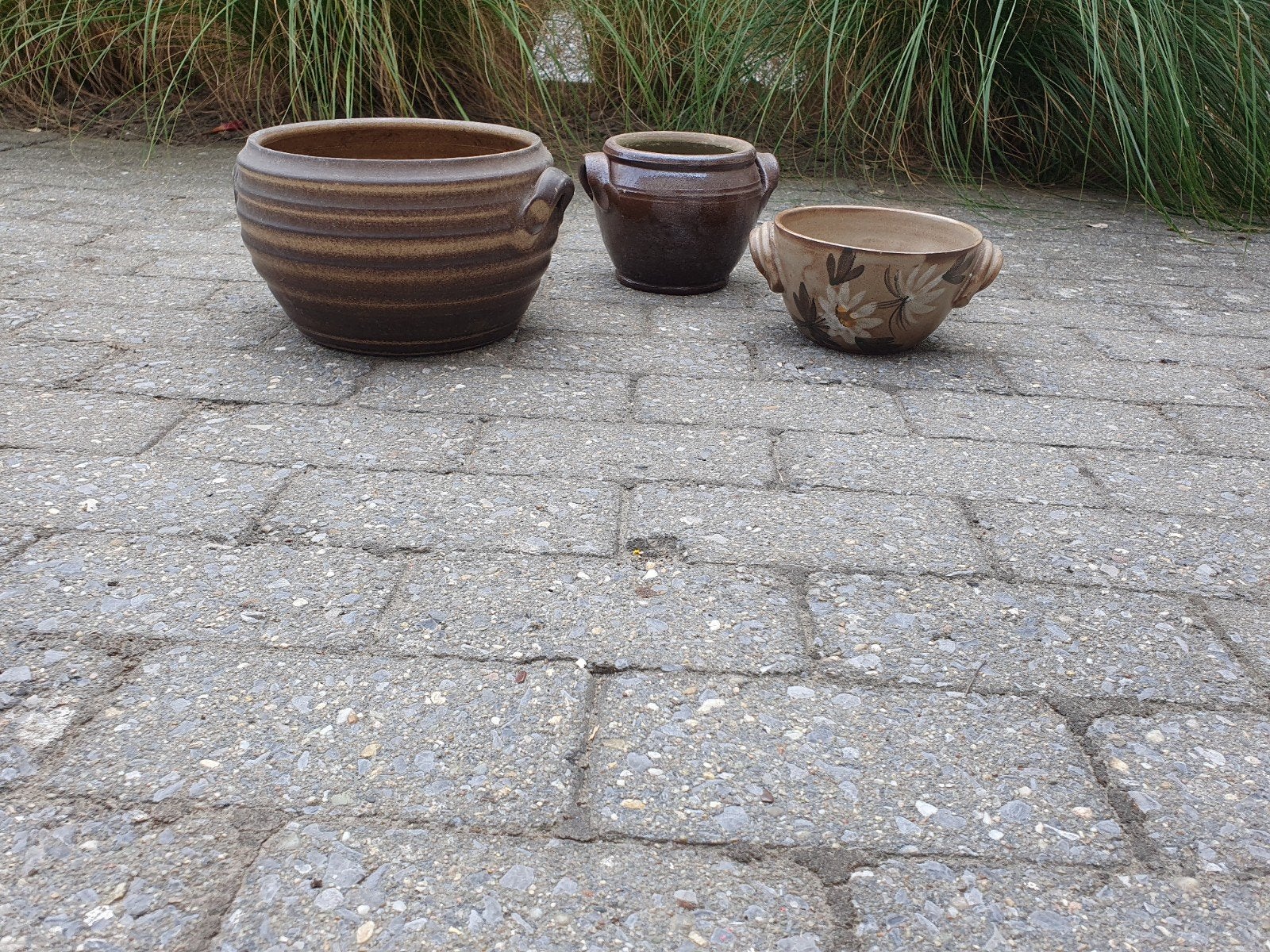 3 bloempotten, Ophalen, Rond, Aardewerk, Minder dan 40 cm