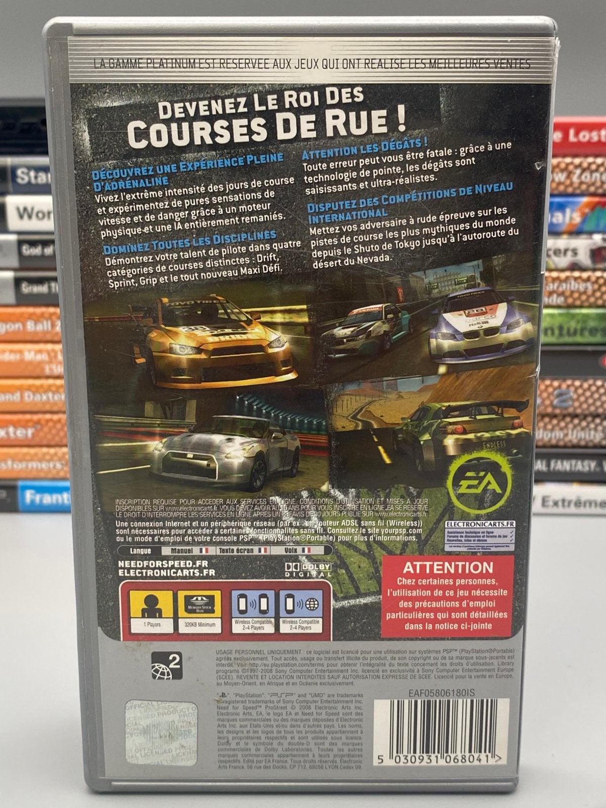 Need for Speed ProStreet - PSP PlayStation Portable Compleet, Spelcomputers en Games, Gebruikt, Racen en Vliegen, 2 spelers, Ophalen of Verzenden