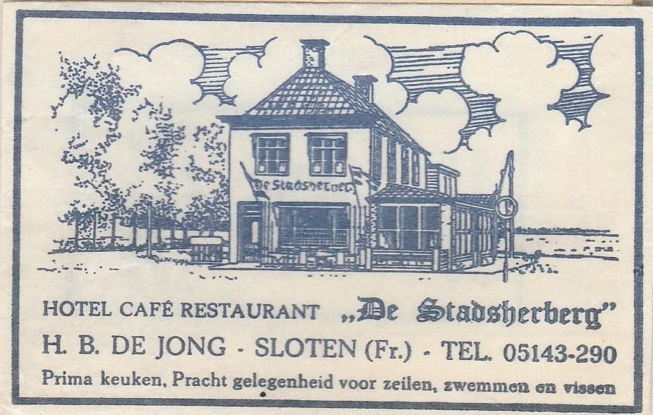 De Stadsherberg Sloten - H De Jong - zeilen zwemmen vissen, Ophalen of Verzenden