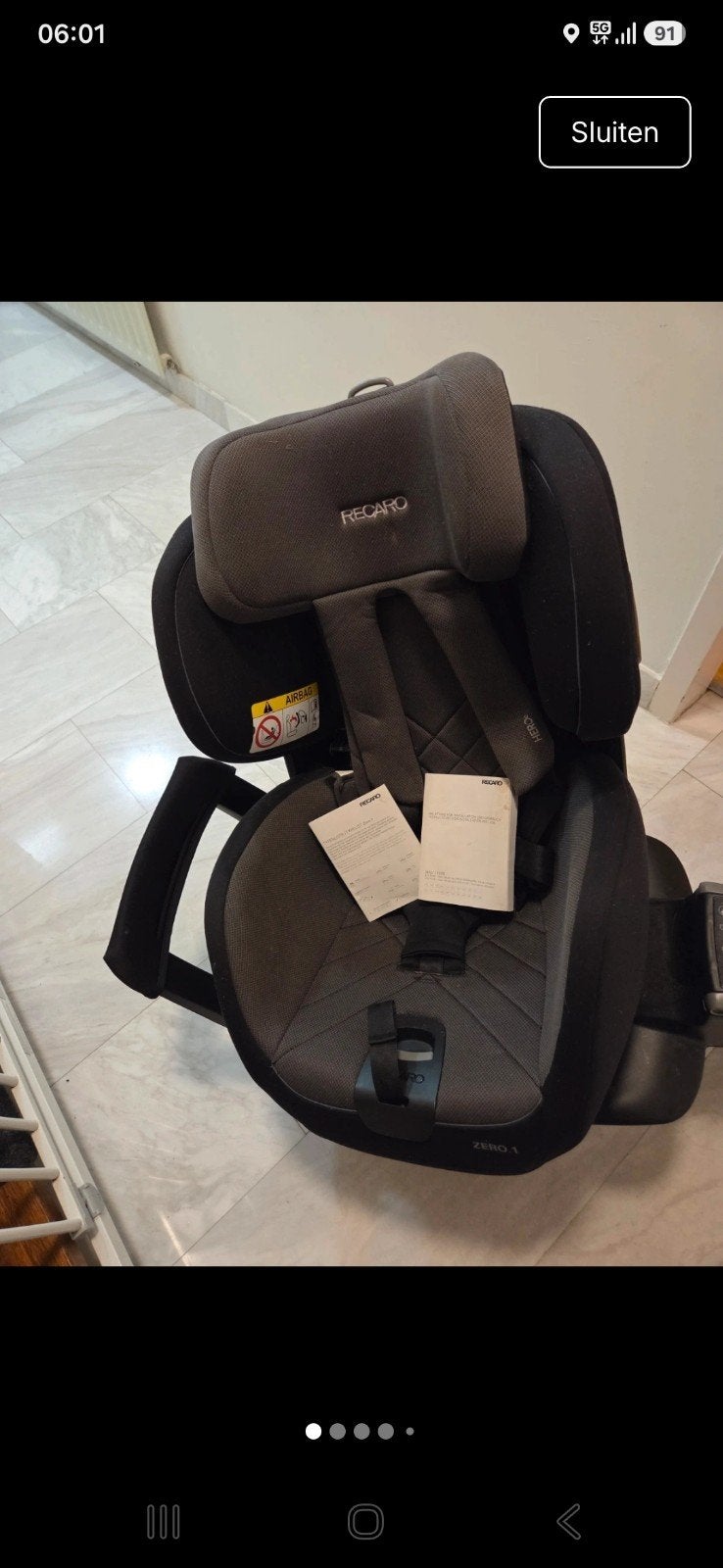 Recaro autostoeltje die kan draaien, Ophalen, 9 t/m 18 kg, Overige merken, Autogordel