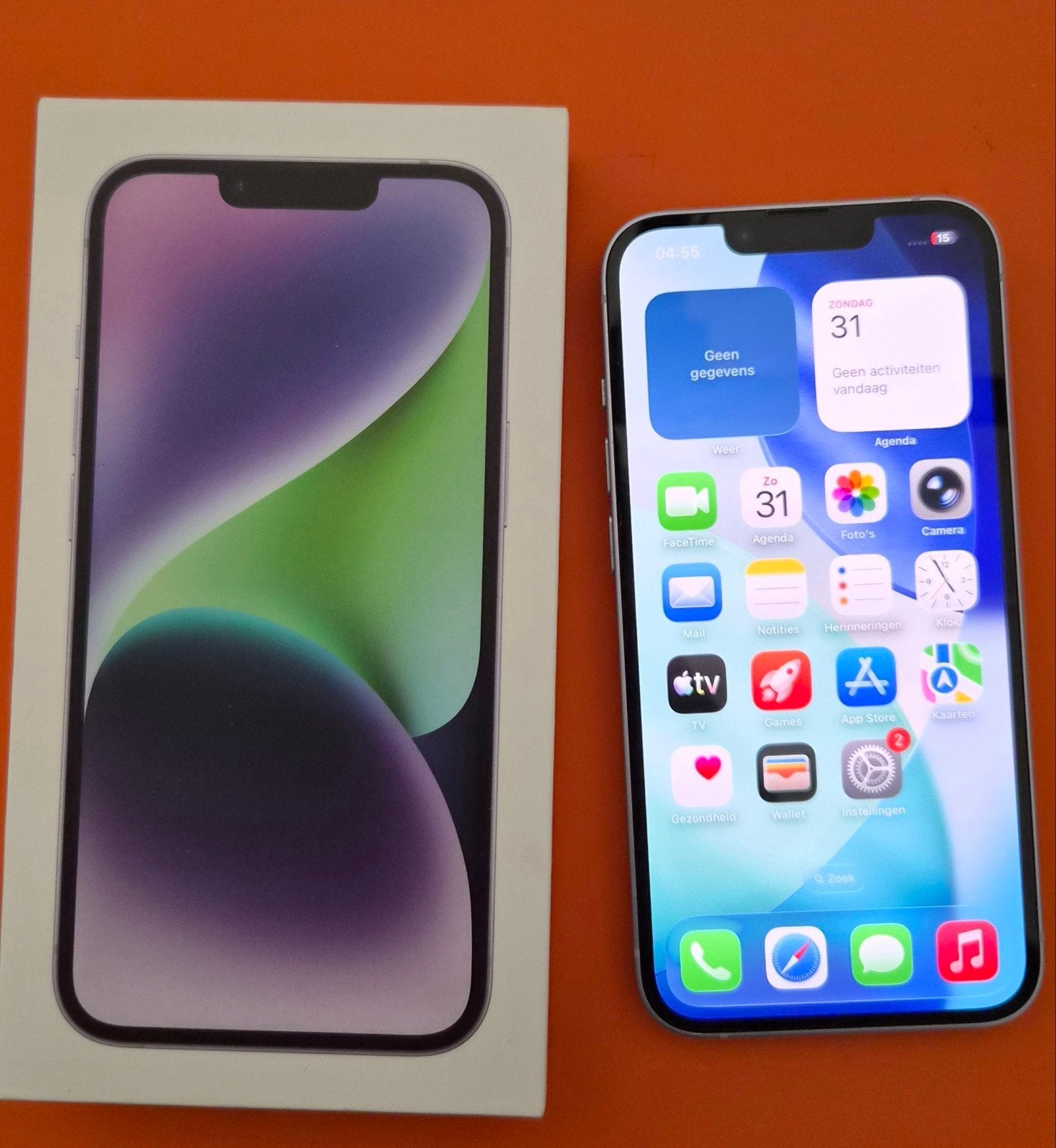 Mooie iphone 14 128GB Paars, 128 GB, Paars, 88 %, Ophalen of Verzenden