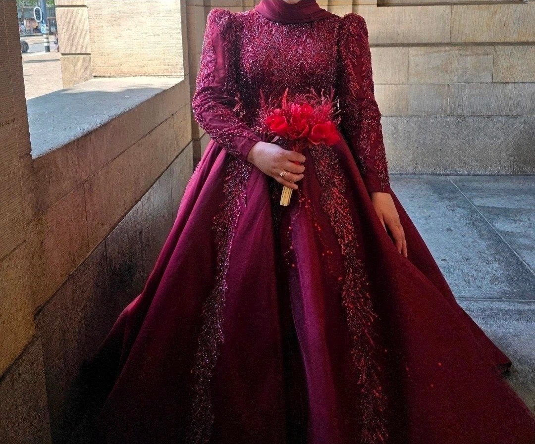 Hennajurk, Abiye, Kleding | Dames, Trouwjurk, Ophalen of Verzenden, Rood, Onbekend