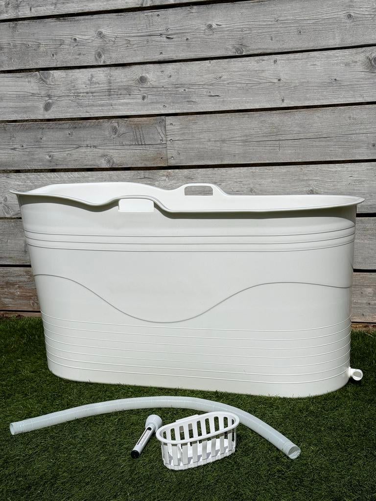 Ice bucket XXL - verplaatsbaar zitbad met afvoerslang Wit, Ophalen of Verzenden, Zo goed als nieuw
