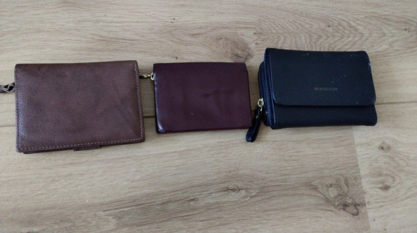 3 leren portemonnees, Ophalen of Verzenden, Zo goed als nieuw, Bruin