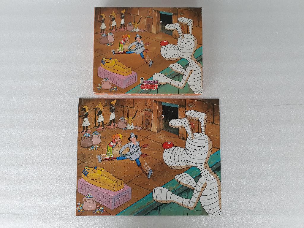 Puzzel Inspecteur Gadget (Hasbro, MB, 1984), Ophalen of Verzenden, Meer dan 50 stukjes, Gebruikt, 6 jaar of ouder