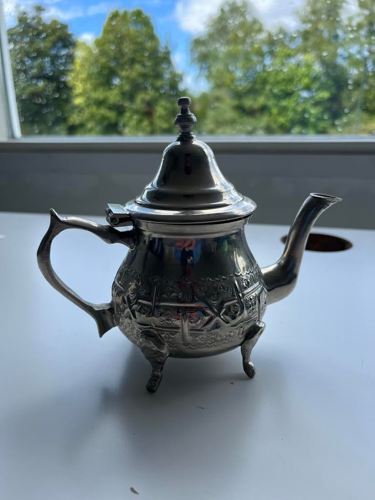 Authentieke Marokkaanse Theepot - Zilverkleurig, Ophalen of Verzenden