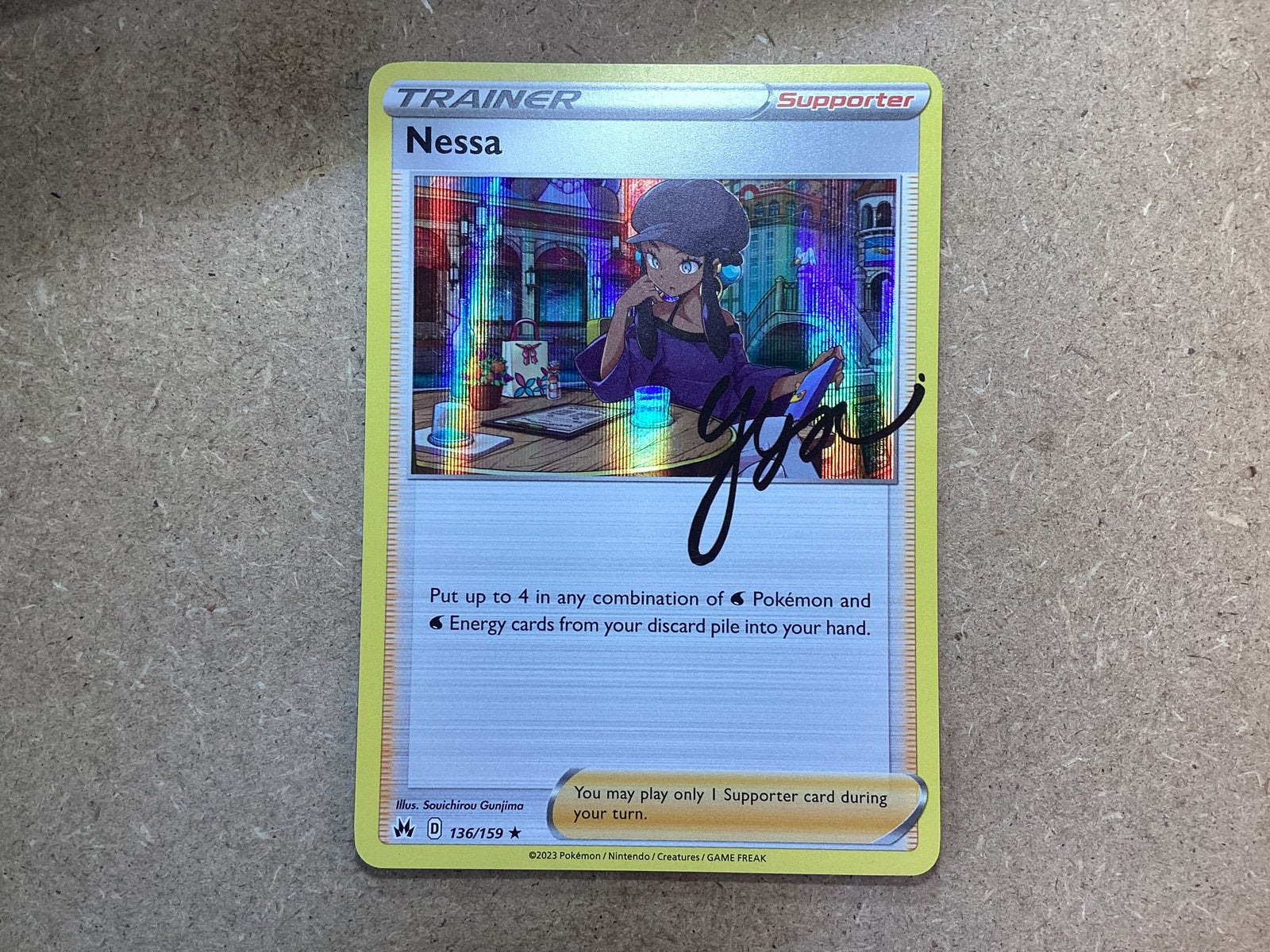 1x Nessa [CRZ 136/159] (Near Mint, Holo), Ophalen of Verzenden, Zo goed als nieuw, Losse kaart, Foil
