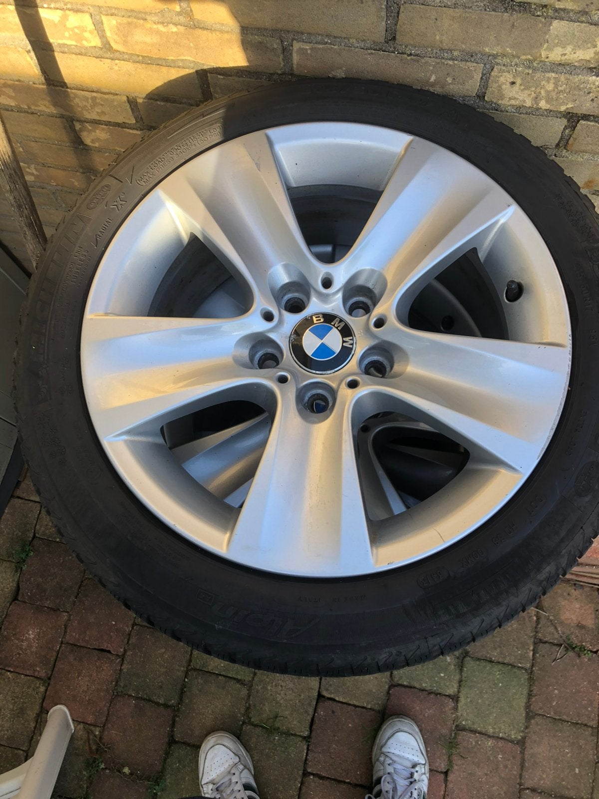 Set van 4 BMW 17 inch velgen met banden, Ophalen, Banden en Velgen, 17 inch, Winterbanden