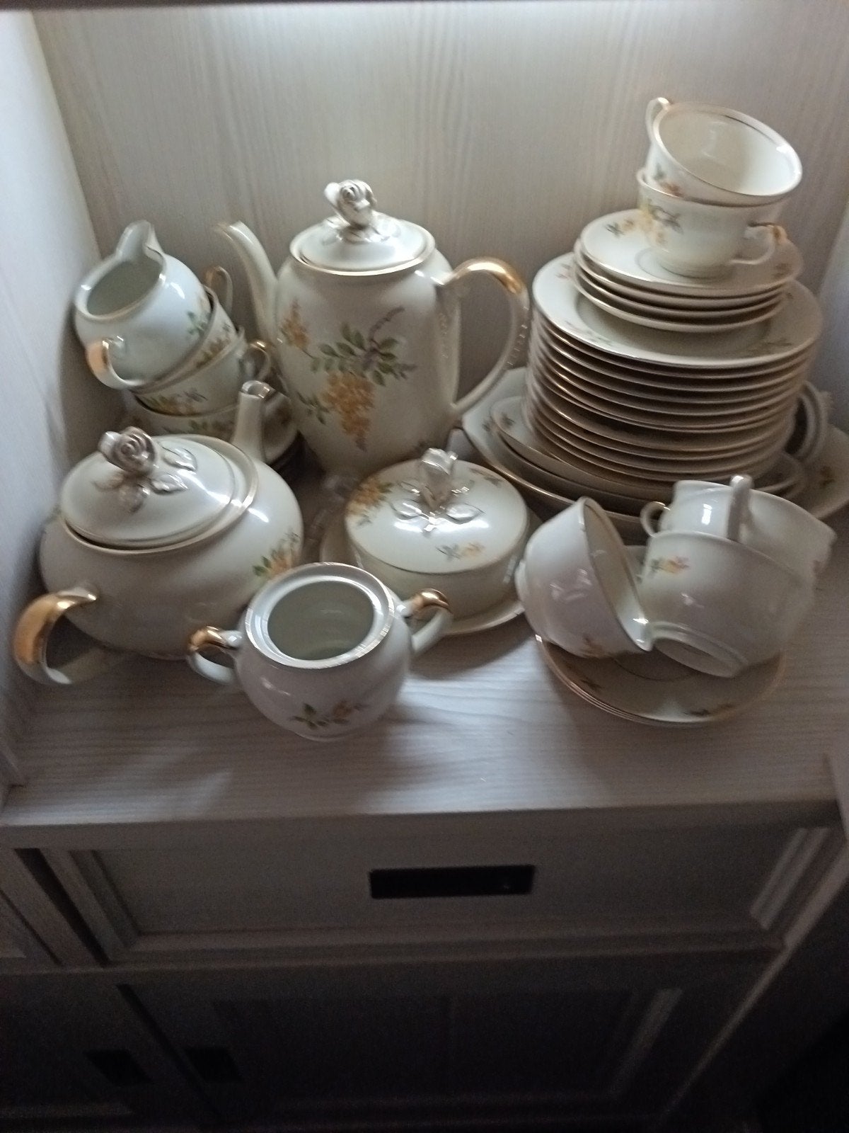 Vintage theeservies met bloemmotief, Antiek en Kunst, Ophalen