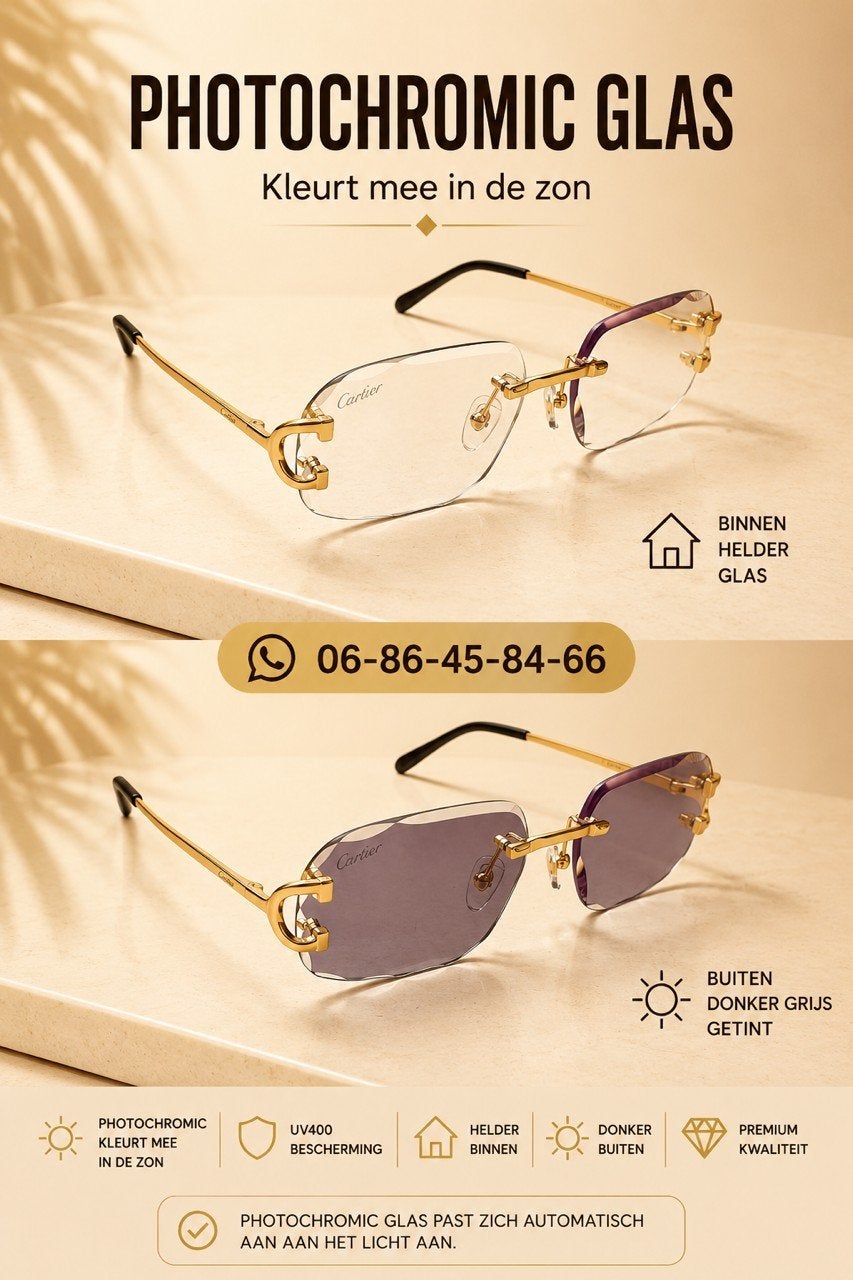 Mooie zonnebrillen van cartier meekleurend modellen, Ophalen of Verzenden, Nieuw, Overige kleuren, Overige merken
