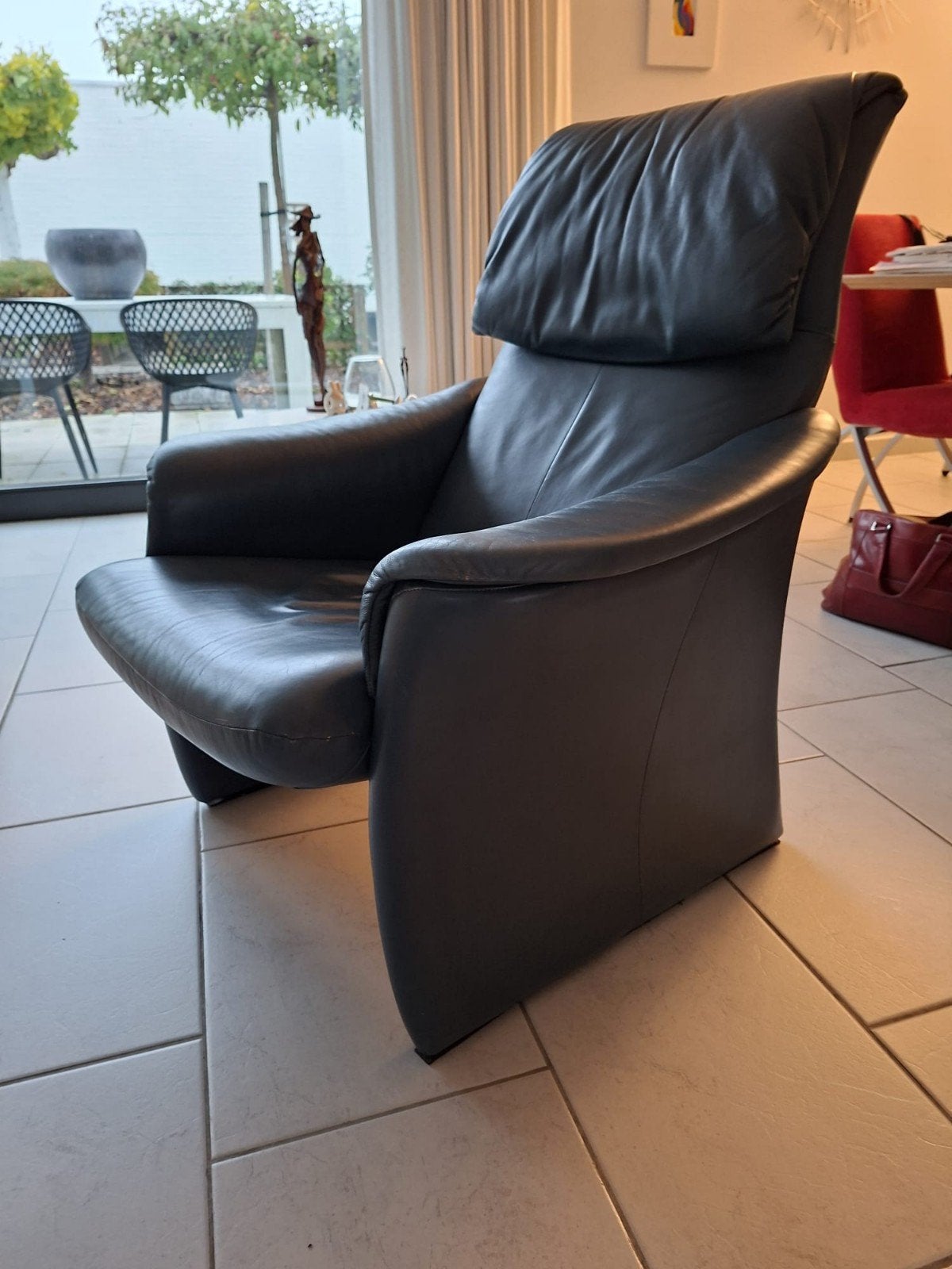Comfortabele leren Himolla fauteuil - Grijs, Ophalen, Gebruikt, Modern comfort, Leer