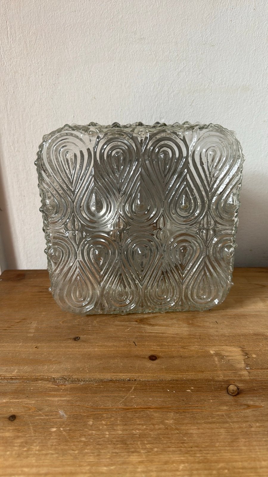 Vintage Plafondlamp  pauw Glas - Jaren '70, Ophalen of Verzenden