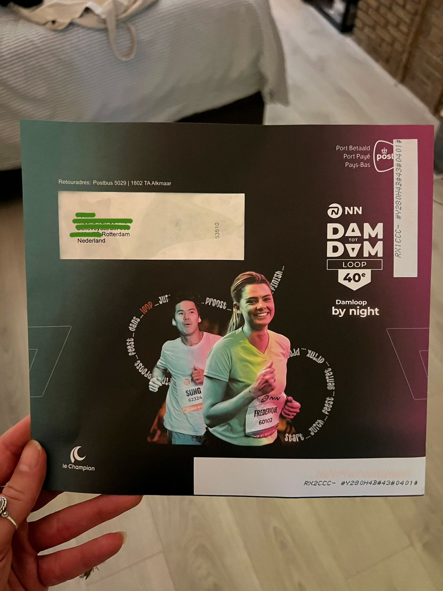 Startnummer NN Dam tot Damloop by night (5 miles), Sport en Fitness, Loopsport en Atletiek, Overige merken, Overige typen, Nieuw
