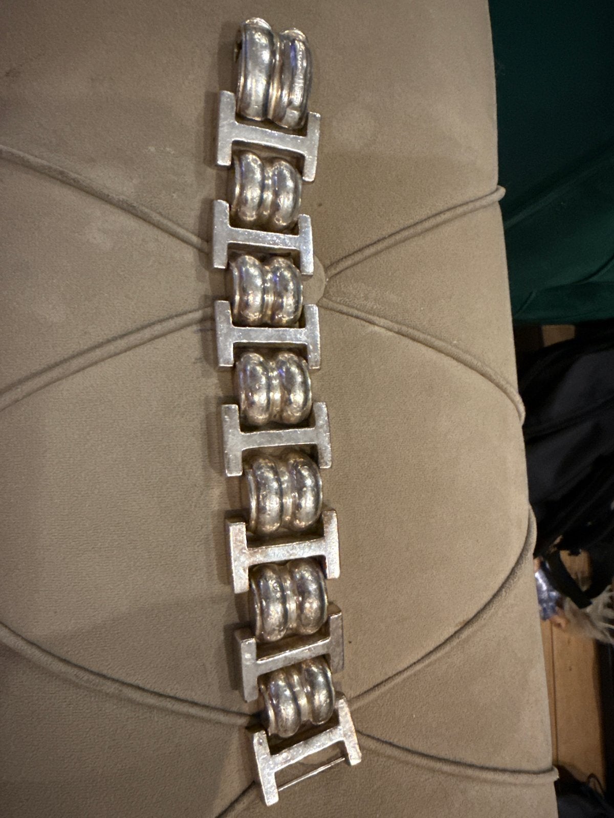 Zilveren armband met uniek schakeldesign Buddha, Ophalen of Verzenden, Gebruikt, Zilver