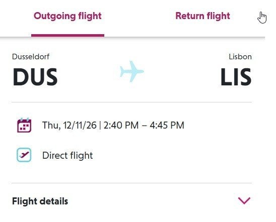 3 vliegtickets retour Dusseldorf-Lissabon 12-11 tot 16-11, Drie personen of meer, Vliegtuig, Buitenland, Met bestemming of datum