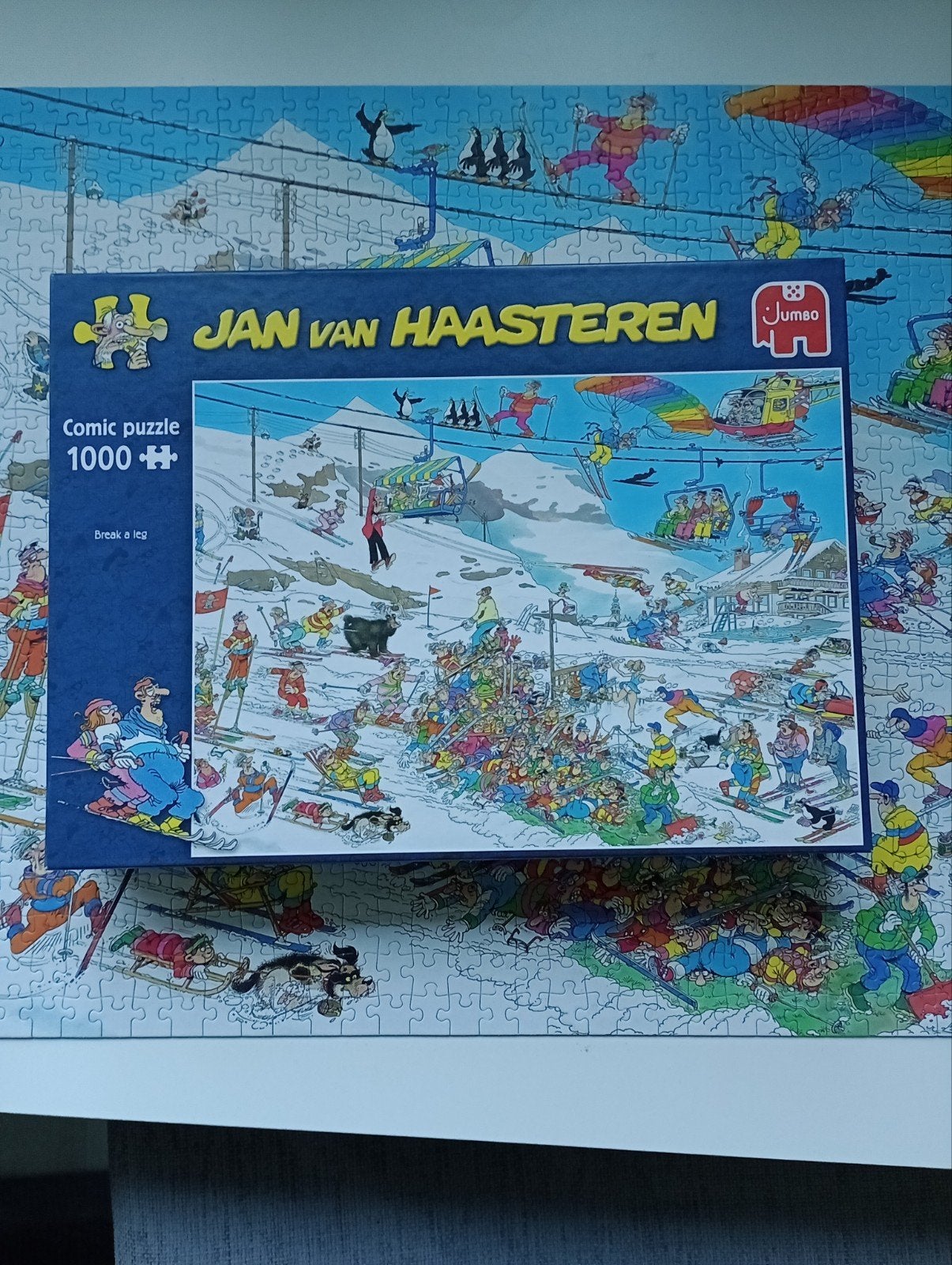 Jan van Haasteren puzzel, ijspret (1000), Ophalen, 500 t/m 1500 stukjes, Zo goed als nieuw