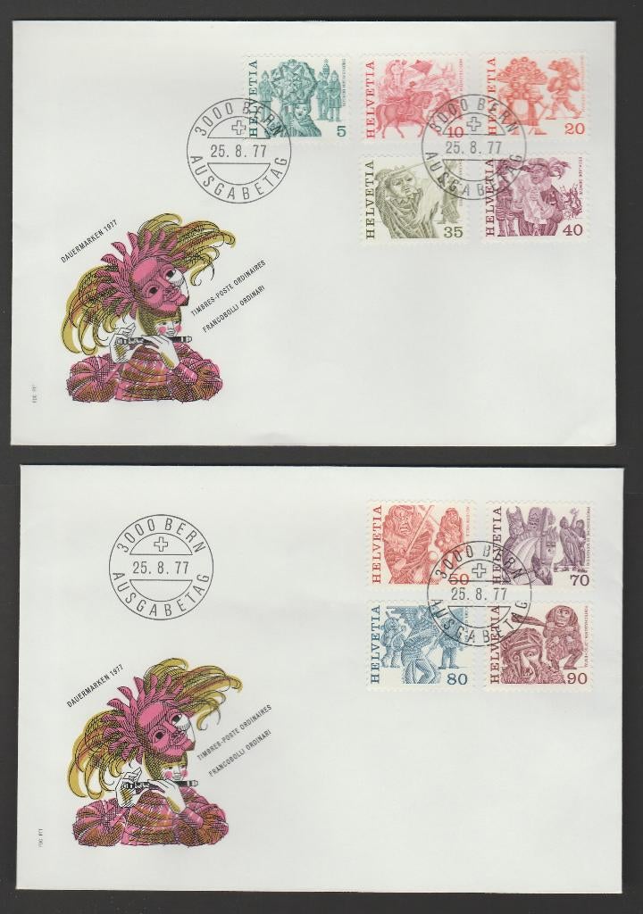 Zwitserland - FDC Michelnr 1100-1108 - volksgebruiken, Verzenden, Postfris