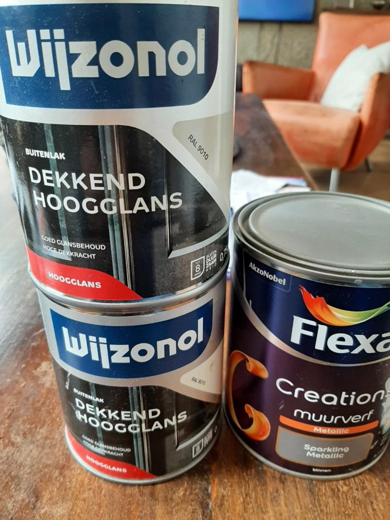 Hoogglans ral 9010 ongeopend  !, Doe-het-zelf en Verbouw, Verf, Beits en Lak, Ophalen of Verzenden