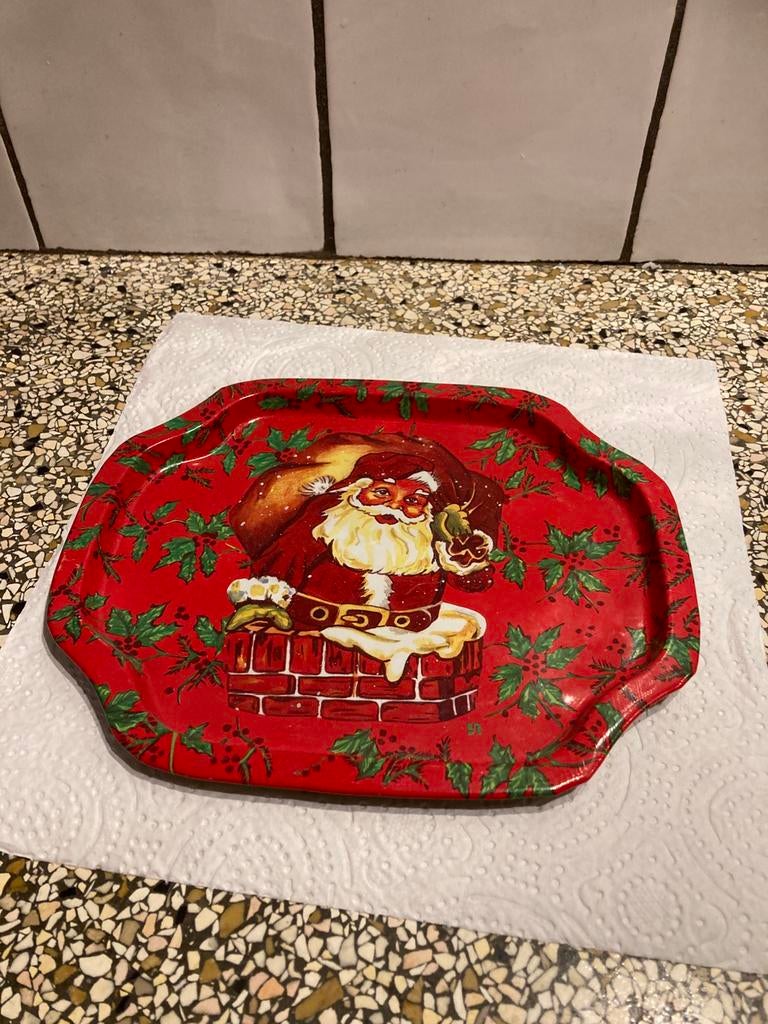 Metalen dienblaadje kerst, Ophalen of Verzenden