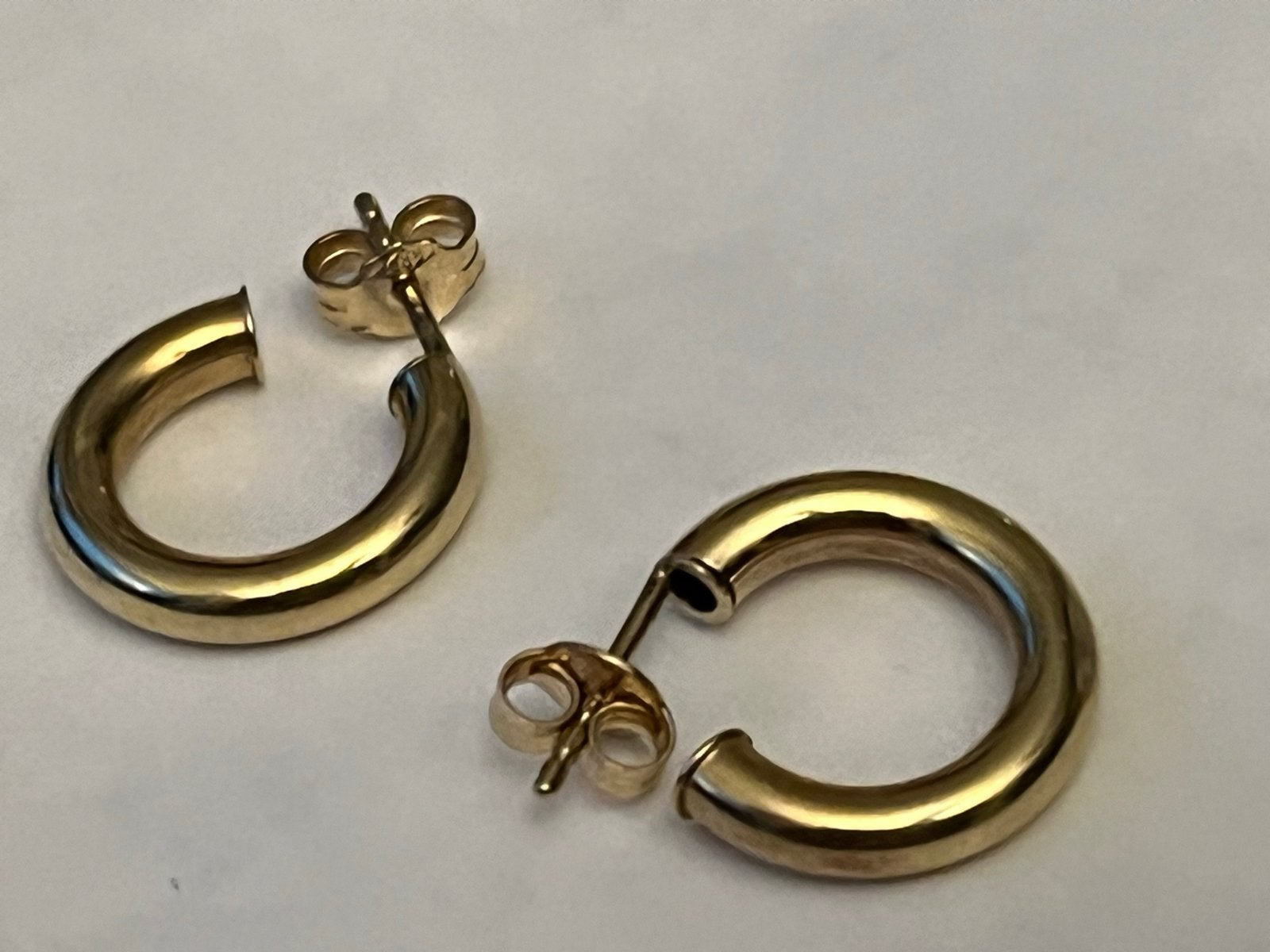 Gouden Creolen Oorbellen - 14 Karaat Goud (585), Hangers, Verzenden, Zo goed als nieuw, Goud