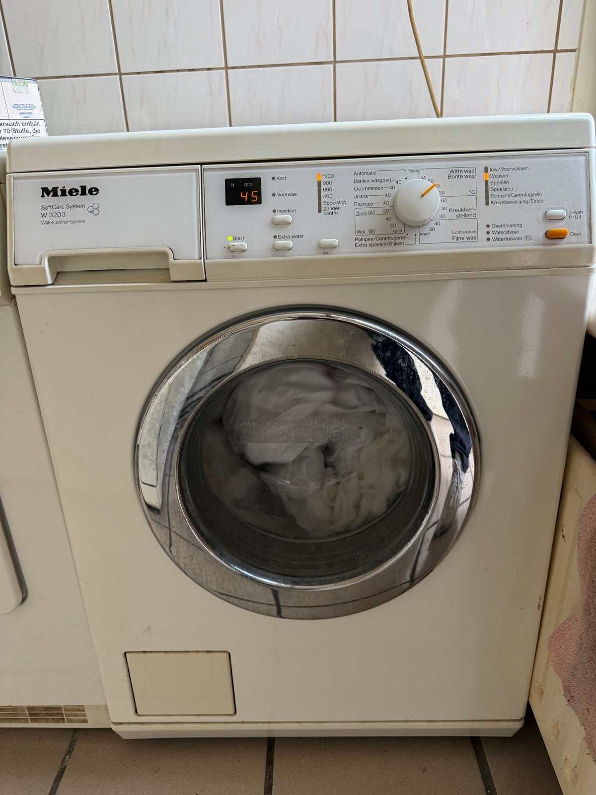 Miele W 3203 SoftCare System Wasmachine - Voorlader, Ophalen, Gebruikt, Voorlader, Kort programma