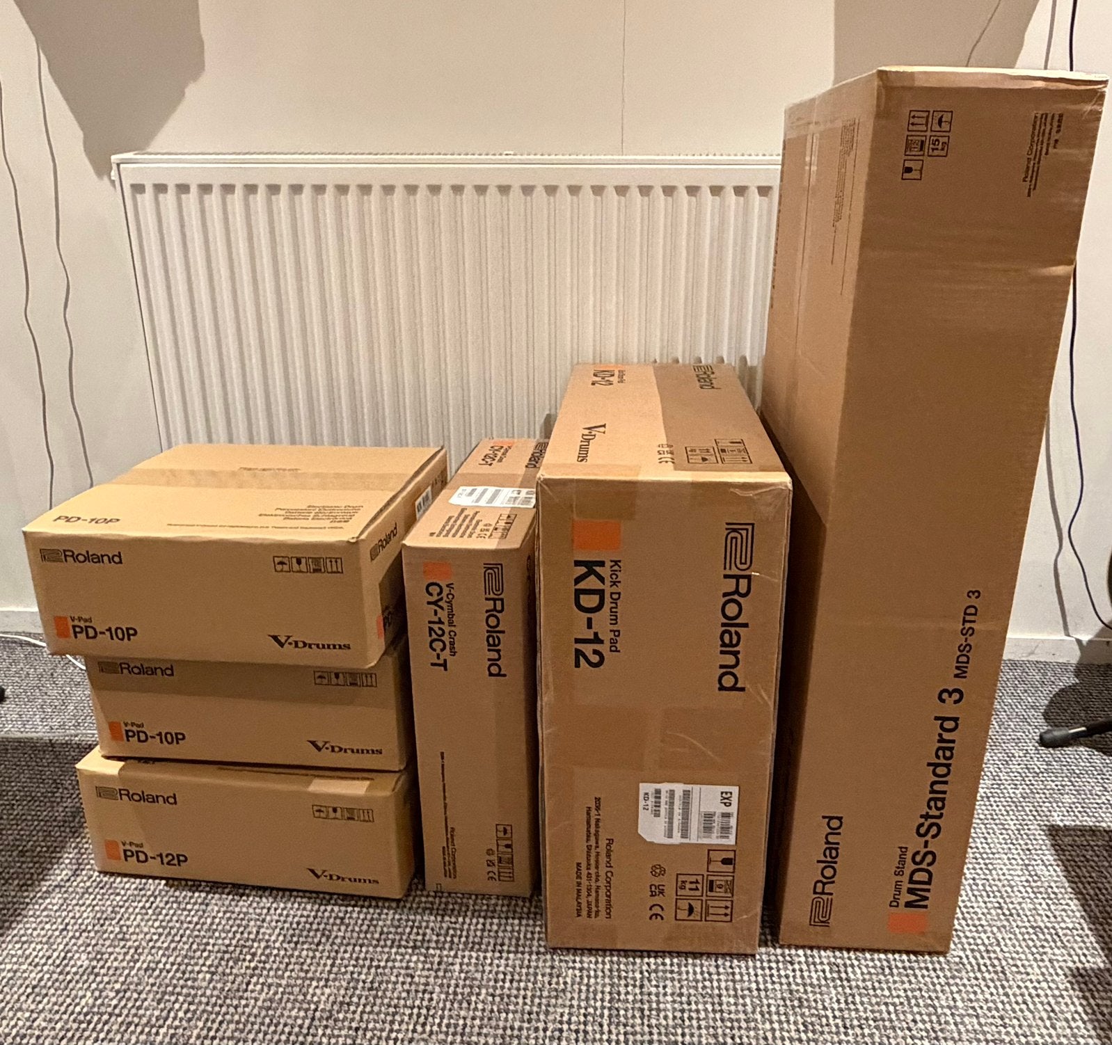 Roland TD516: 2x10”+12” tompads,kick,rack en 12” thin crash, Ophalen of Verzenden, Zo goed als nieuw, Roland, Elektronisch
