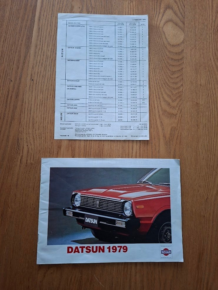 Datsun cherrie folder 1979, Ophalen of Verzenden, Zo goed als nieuw, Auto's