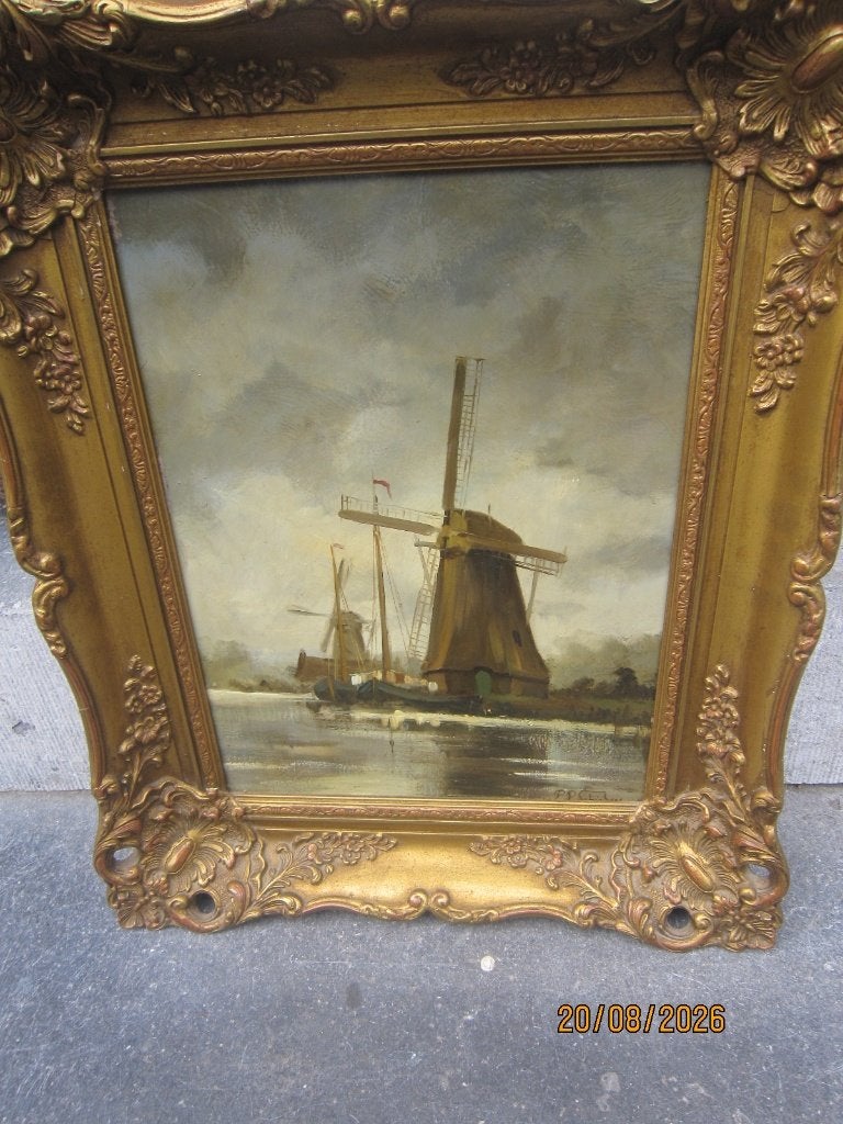 P.P.SCHIEDGES, (P.Scheen) Pr, Kl;ass 2 Molen tafereel, Antiek en Kunst, Ophalen