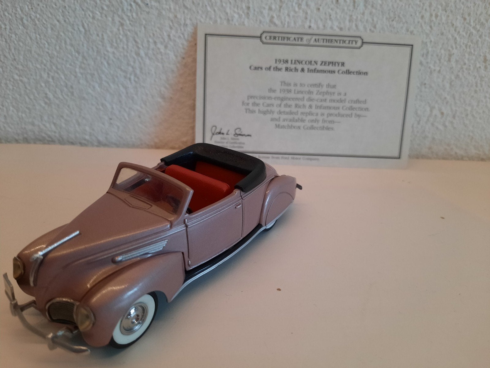 Matchbox Collectibles 1938 Lincoln Zephyr Cabriolet, Ophalen of Verzenden, Zo goed als nieuw, Auto