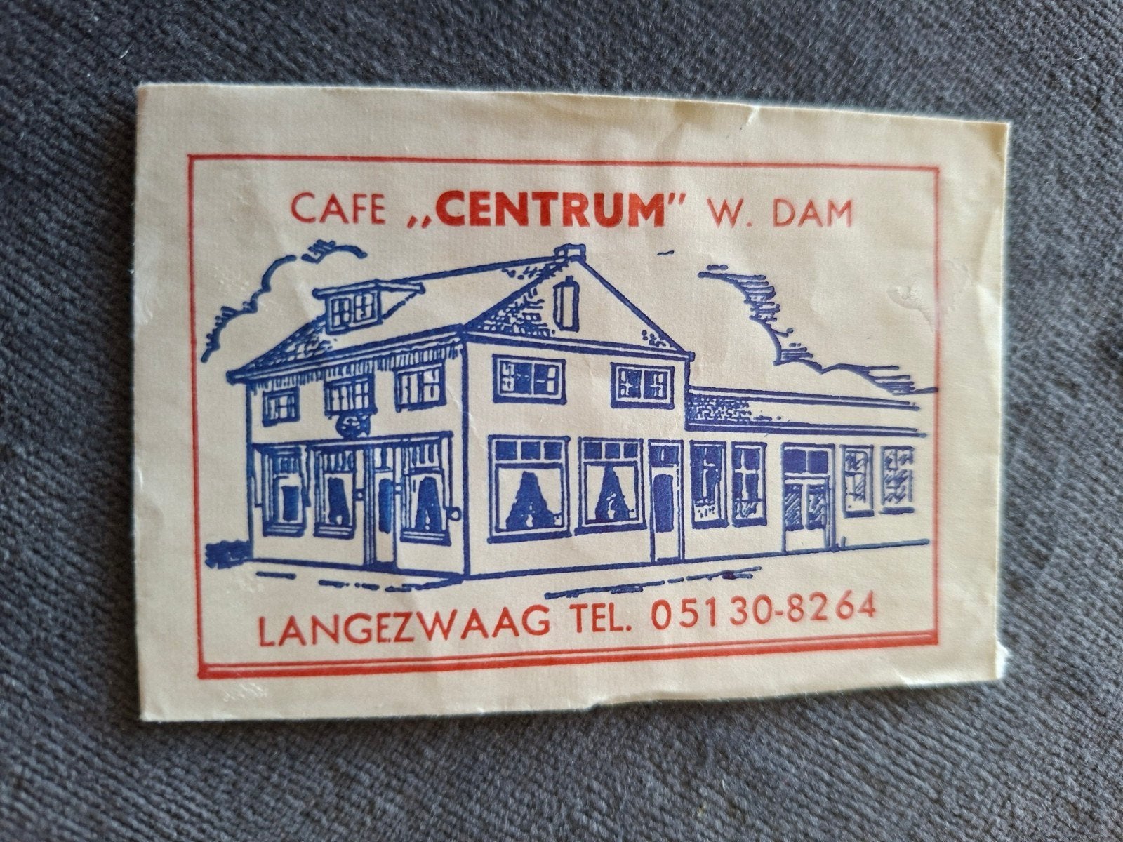 Langezwaag, café "Centrum", Verzamelen, Suikerzakjes, Verzenden, Nederland