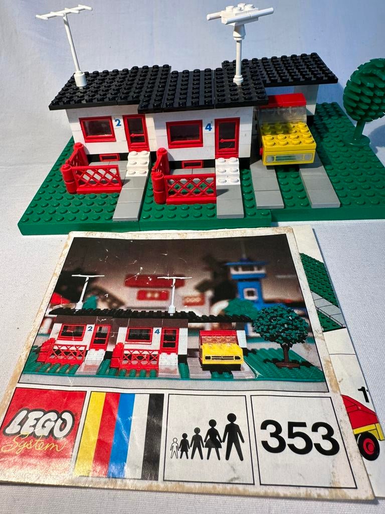 Lego set 353 Terrace House with Car and Garage. Vintage., Ophalen of Verzenden, Gebruikt, Complete set, Lego