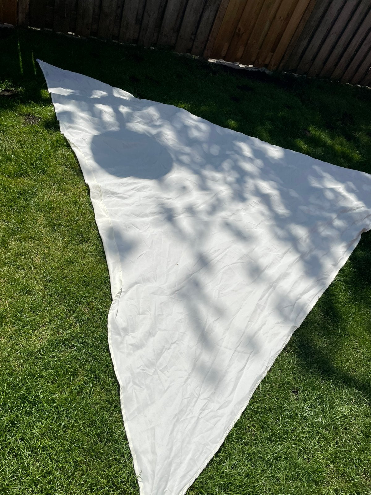 2x schaduwdoek , driekhoekig , 3.5m, Ophalen, Zo goed als nieuw