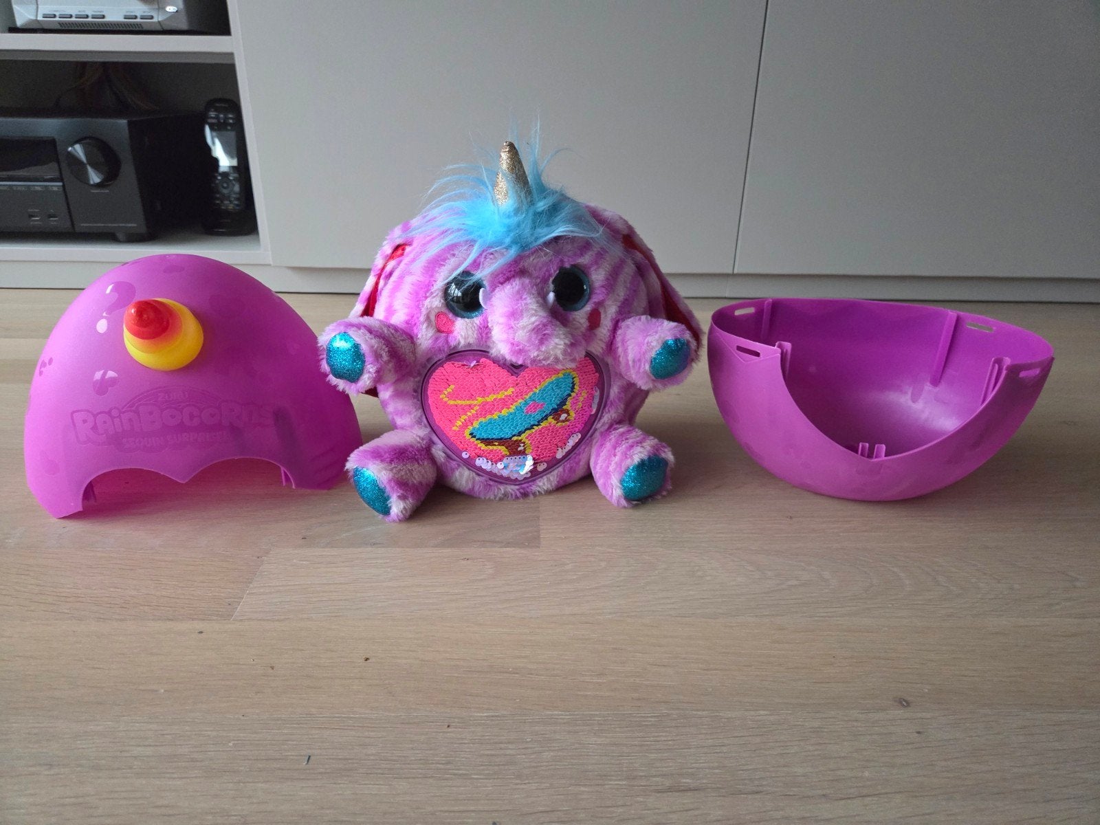 Rainbocorns met Ei grote versie, als nieuw, Ophalen of Verzenden, Zo goed als nieuw