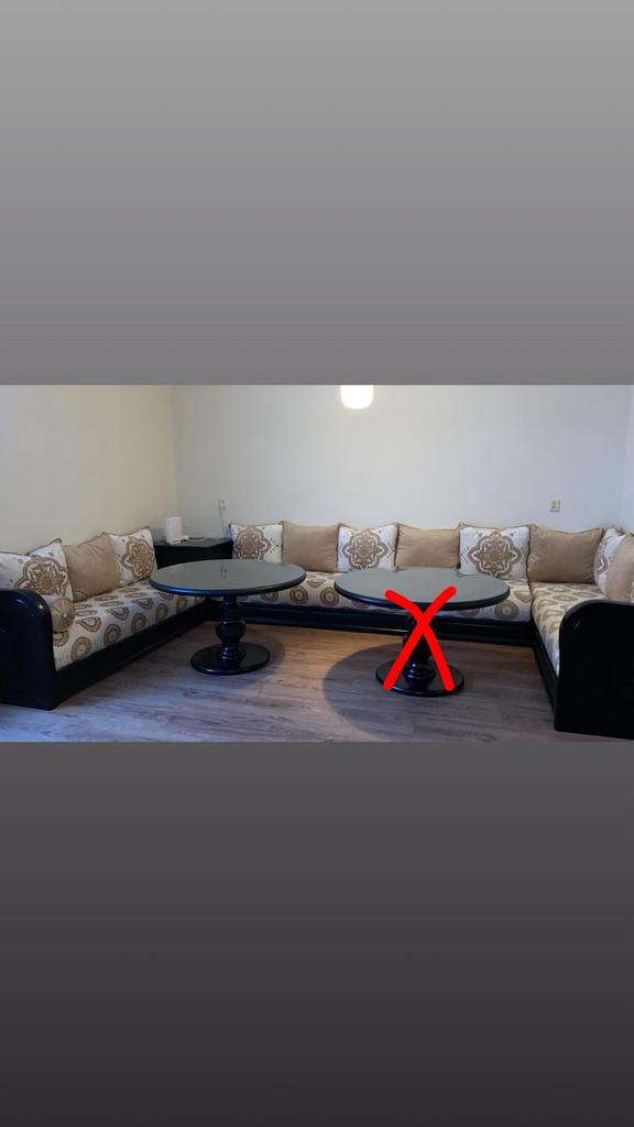 Marokkaanse Sedari bank - Zwart, Beige, Wit, Huis en Inrichting, Banken | Complete zithoeken, Ophalen of Verzenden, Zo goed als nieuw